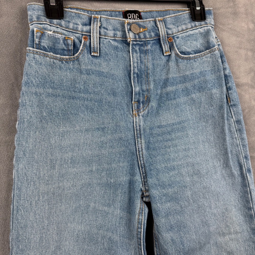BDG Urban Outfitters Wide Leg Jeans 25 Ripped Distressed Frayed Hem Light Wash - Picture 2 of 11